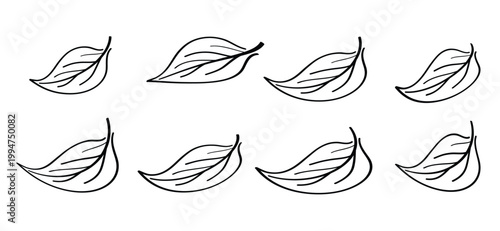 Tableau sur toile Cartoon falling leaves, by the wind, autumn siskin