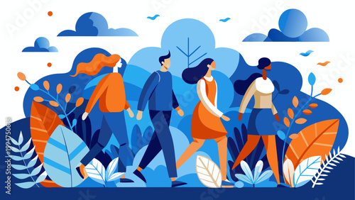 Colorful cartoon animals climbing mountain together