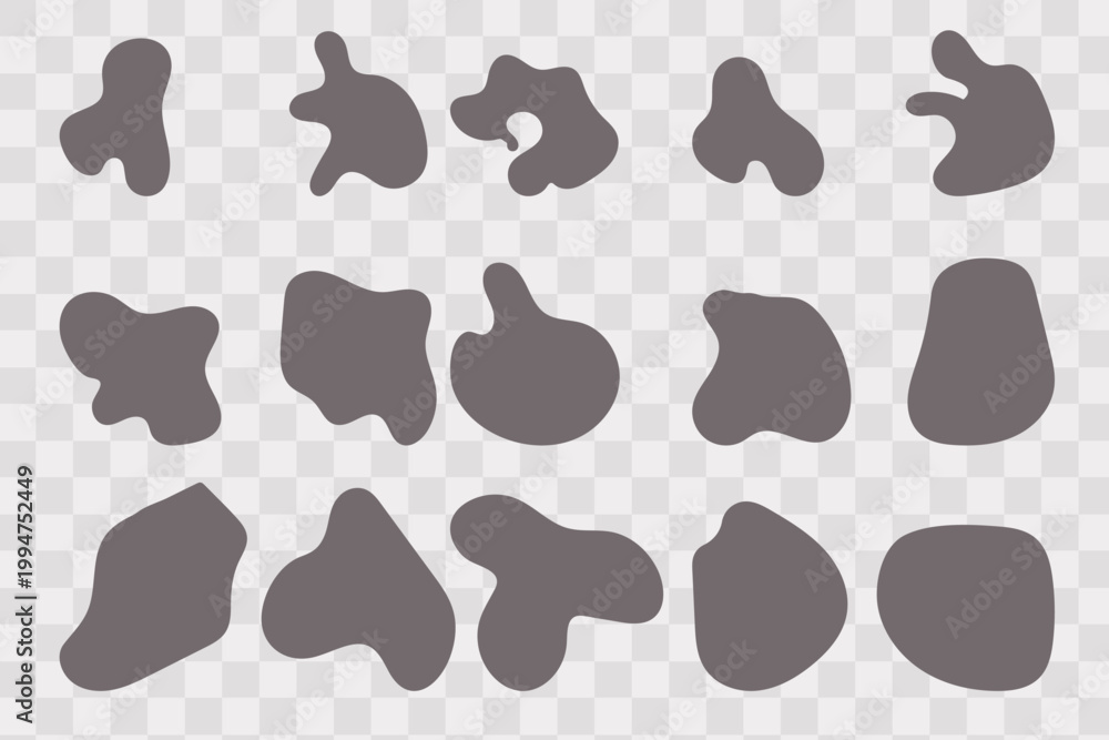Fototapeta premium Modern Abstract Blob Shapes Pack, Organic Fluid Forms Collection, Minimalist Vector Elements for Web Design, Posters, Backgrounds and Branding