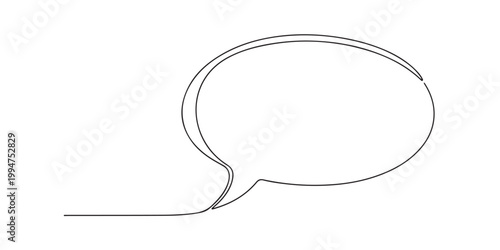 One line drawing Speech bubble vector. Communication chat messenger single line vector linear icon