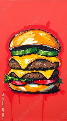 hamburger cheeseburger burger with fries juicy beef gourmet fast food grilled classic american double close up