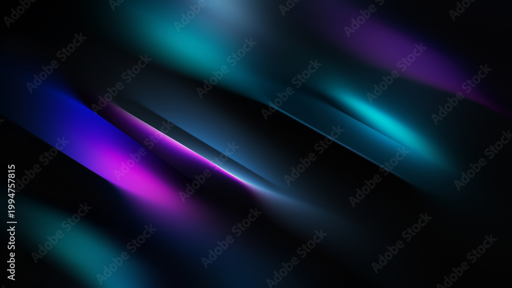 Obraz premium Colorful Waves of Light Dance in a Dark Space
