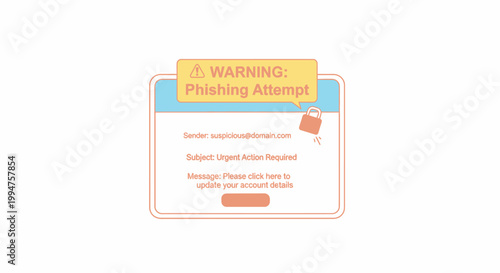 Εκτύπωση καμβά Warning message alerting about phishing attempt in email communication