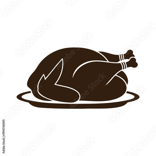 Brown roasted turkey on a plate