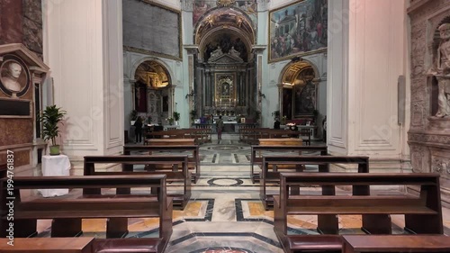 Interior Of Santa Maria Della Pace Church With Raphael Frescoes Rome