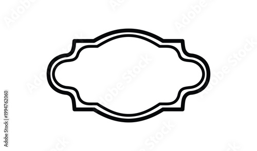 Ornate Black And White Decorative Frame Border With Scalloped Edges, Elegant And Intricate Design, Perfect For Invitations And Certificates