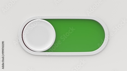 Toggle switch button on white background. Isolated 3D illustration