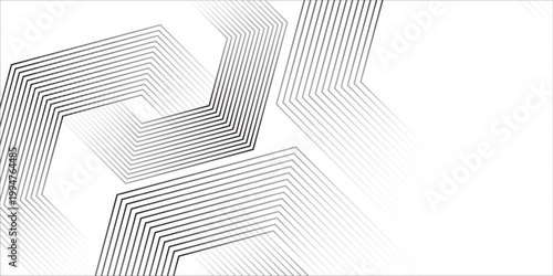 Abstract hexagon lines on gray background. Geometric stripe line art. vector modern background eps10