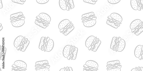 urger pattern background. doodle fast food burger seamless pattern background. Seamless Pattern of a Cheese Burger or Hamburger. hamburger pattern.