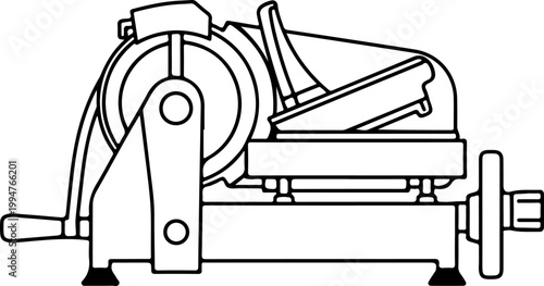 Obraz na plátně Meat slicer silhouette vector illustration