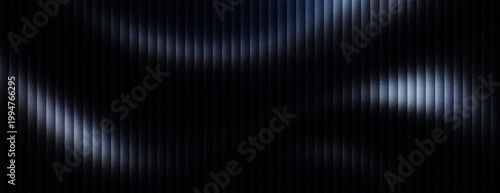 Futuristic dark metallic texture with vertical lines and blue light reflections. Abstract industrial background with chrome steel ridges. Sleek carbon fiber style pattern for tech wallpaper.