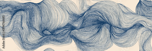 Abstract linear contours creating a dynamic, flowing wave pattern. Abstract flowing wave pattern with linear contours
