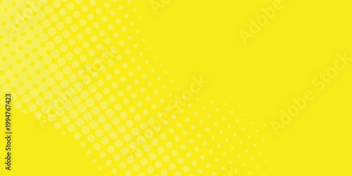 Pop art lemon yellow background with halftone pattern. vector background eps10