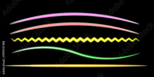 Vibrant neon effect abstract lines a colorful digital art display