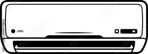 Air conditioner line art silhouette vector illustration