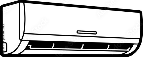 Air conditioner line art silhouette vector illustration