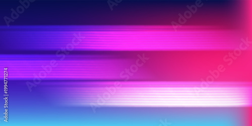 Abstract High Speed Motion Lines with Pink and Blue Neon Light Trails