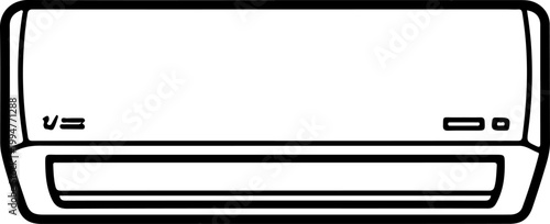 Air conditioner line art silhouette vector illustration
