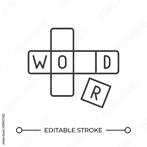 Tableau sur toile Crossword line icon