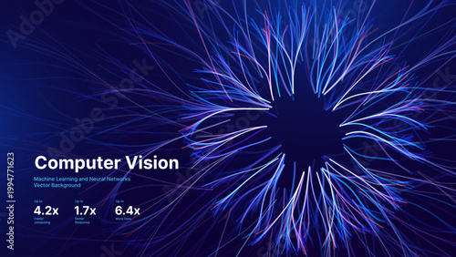 Abstract Digital Eye, Artificial Intelligence, Neural Network Technology, Futuristic Biometrics, Data Visualization, Abstract Brain Mapping Concept. Vector Illustration