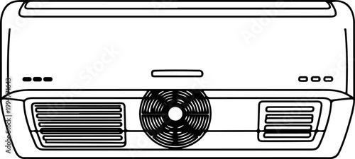 Air conditioner line art silhouette vector illustration