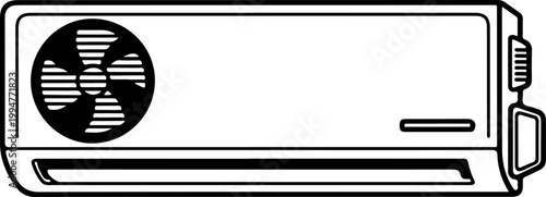 Air conditioner line art silhouette vector illustration