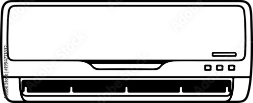 Air conditioner line art silhouette vector illustration