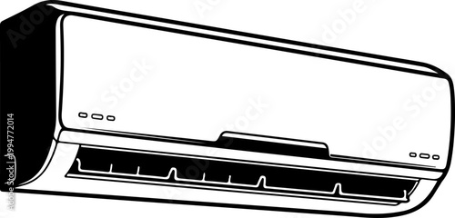 Air conditioner line art silhouette vector illustration