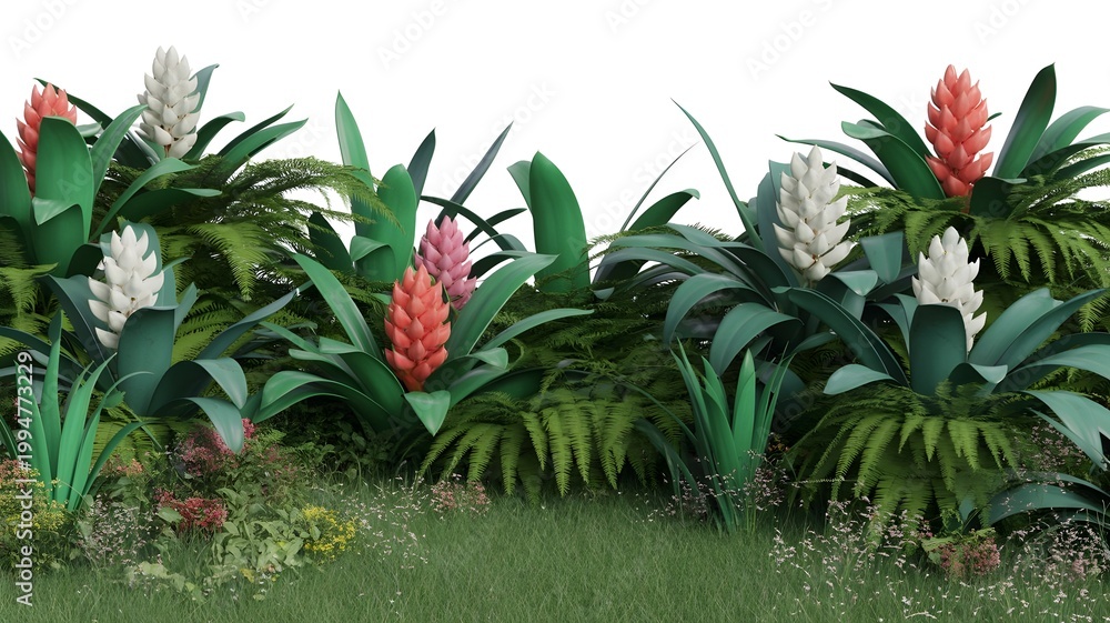 Obraz premium Tropical palm tree leaves on a beach creating a relaxing summer island scene