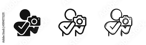 Photographer and Camera Icon Set - Photography and Media Symbols