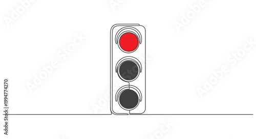 Red Traffic Light Signal - Stop Ahead