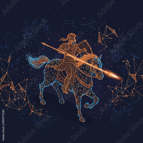 Centuar Constellation Sagittarius Zodiac Sign Stars.