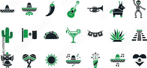 Mexican culture icons a collection of traditional symbols and imagery
