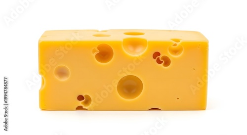 Block of swiss cheese with holes