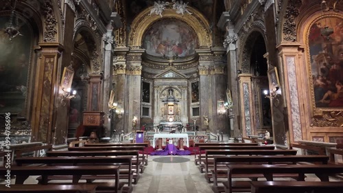 Baroque Interior Of Basilica Di San Silvestro In Capite Rome