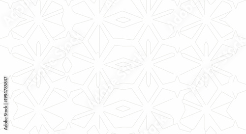 Abstract seamless pattern with geometric shapes and lines on white background.