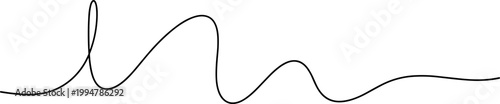 Fotografie Abstract single line drawing, continuous curve, minimalist, simple, fluid motion