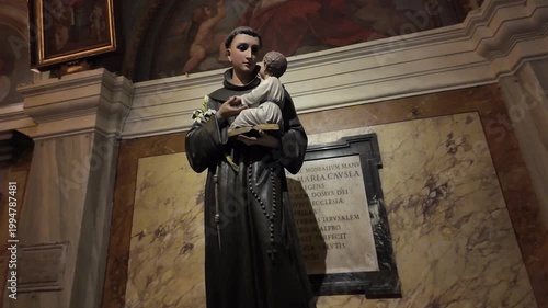 Statue Of Saint Anthony Of Padua With Child Jesus Rome