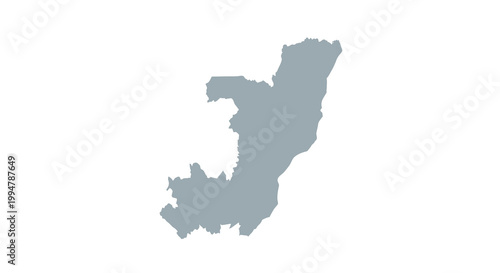 A simplified monochromatic map illustration depicts the geographical outline of the nation of niger high quality professional detailed