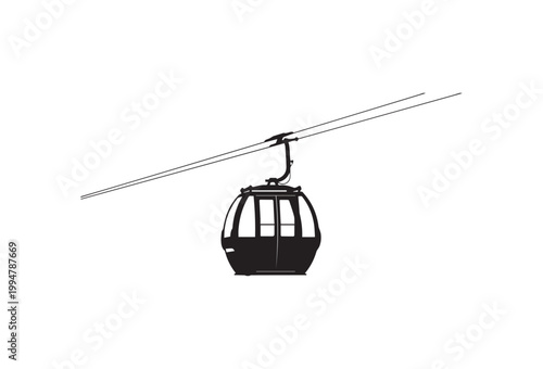 Cable car, gondola lift, aerial tramway, transportation icon, travel symbol