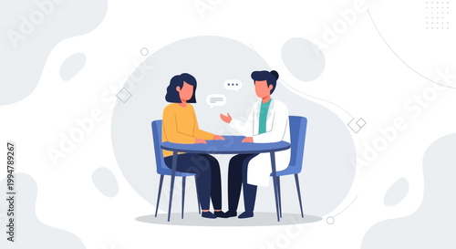 Doctor consulting patient, discussing health, medical consultation, doctor-patient relationship