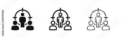 Target Audience Icon Set - Customer Segmentation and People Recruitment Concept Symbols