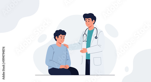 Doctor comforting patient, medical consultation, healthcare, doctor-patient relationship