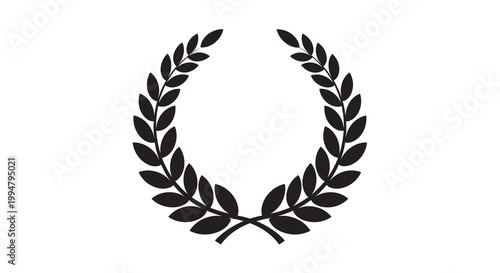 Black silhouette of a laurel wreath symbolizing victory or honor