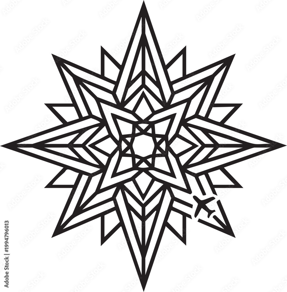 Obraz premium Geometric Star Pattern Icon 