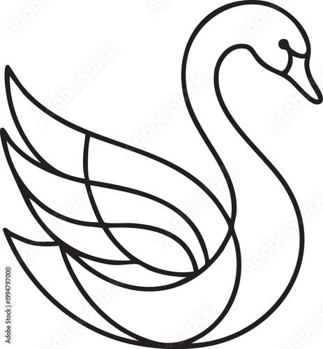 Swan Minimal Line Icon
