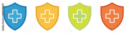 Prevention icon set color multiple style collection, line solid outline and filled icons, safety measures symbols, health precaution concepts, warning and protection elements, modern vector design for