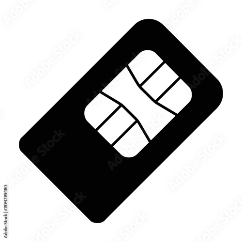 Vector of a black sim card