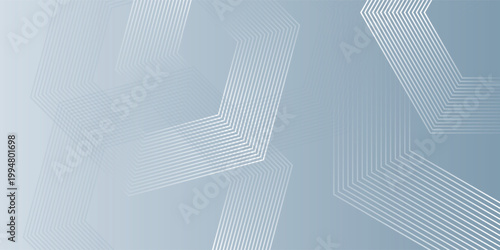 Abstract hexagon lines on gray background. Geometric stripe line art design background illustration