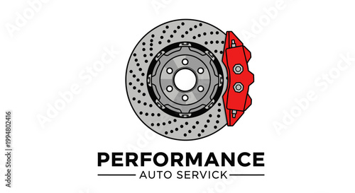 Performance Auto Service Brake Disc and Caliper Logo.